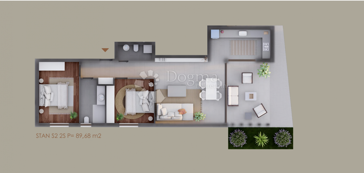 Stanovanje Privlaka, 89,68m2