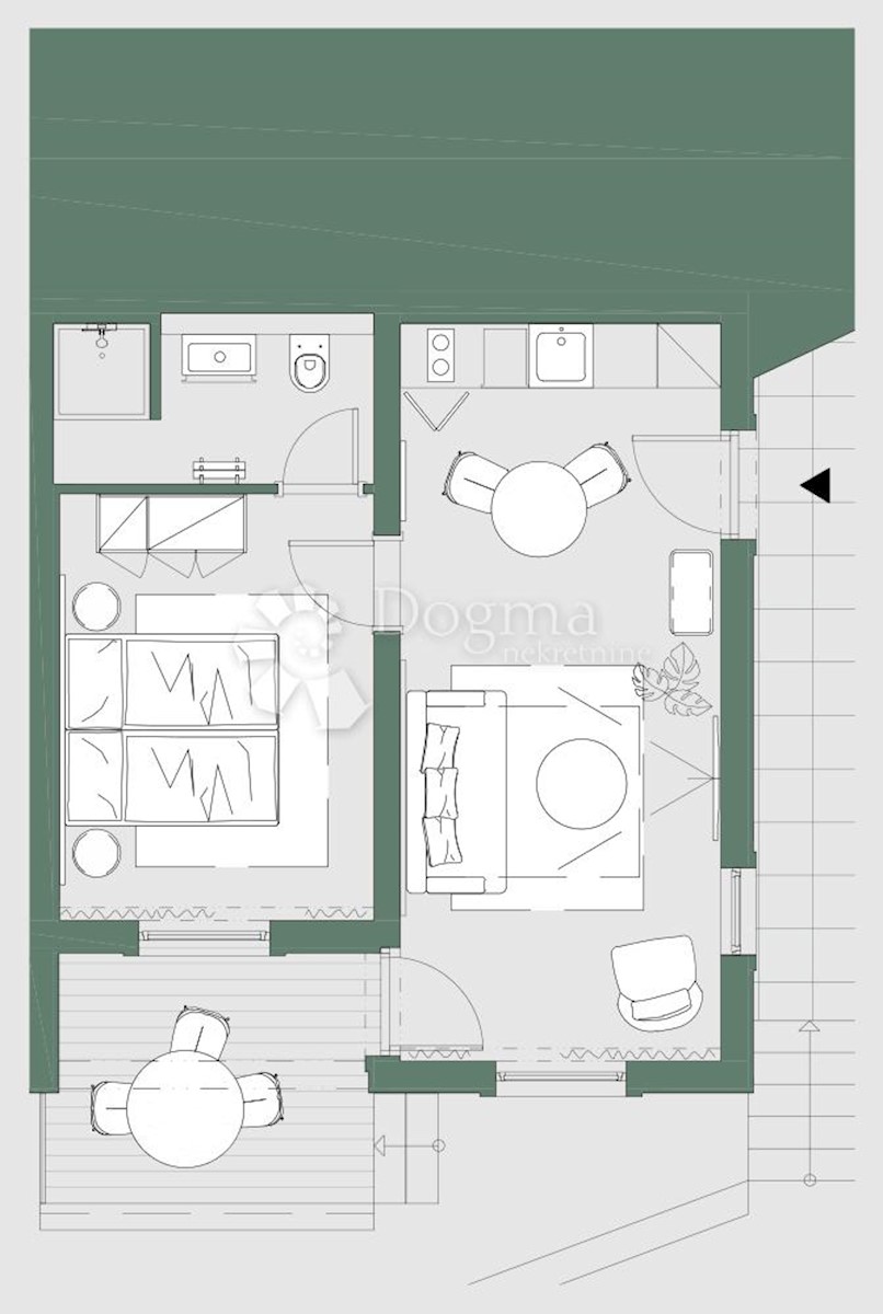 Apartma Kukljica, 43,70m2