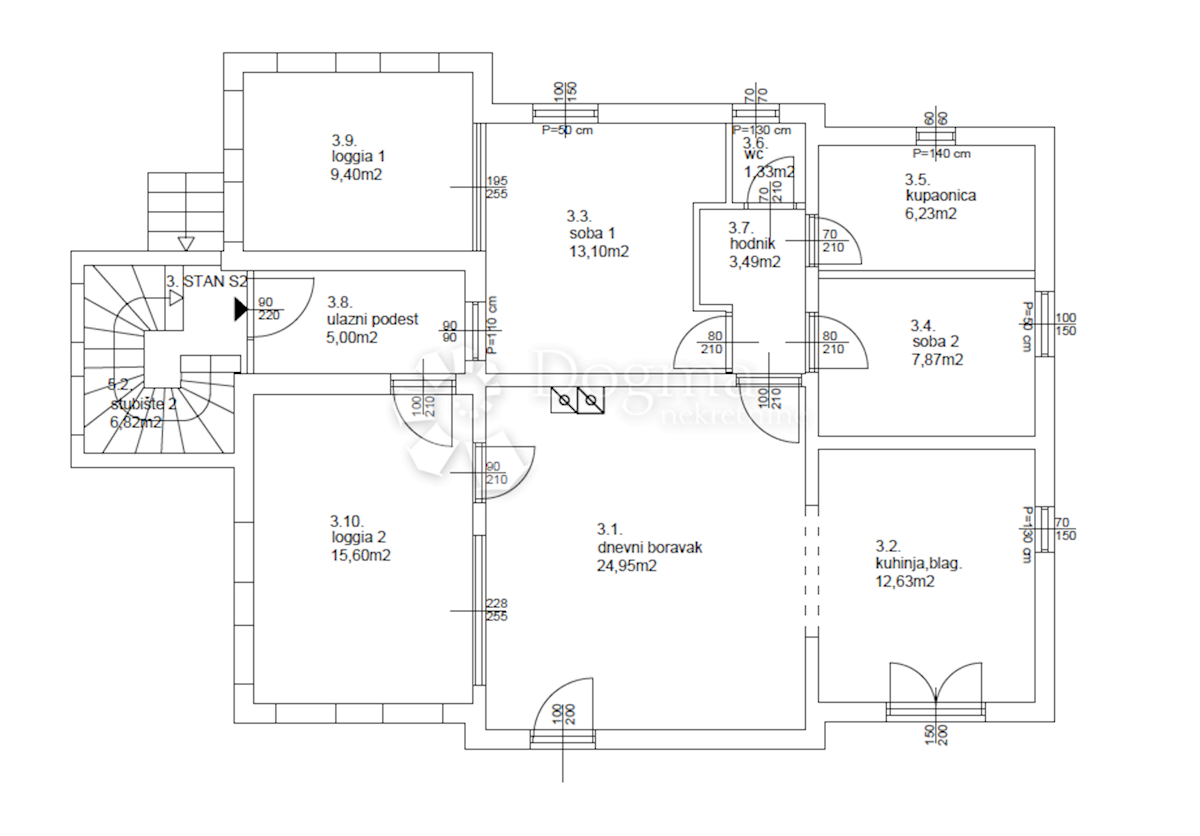 Apartma Tribunj, 91,31m2