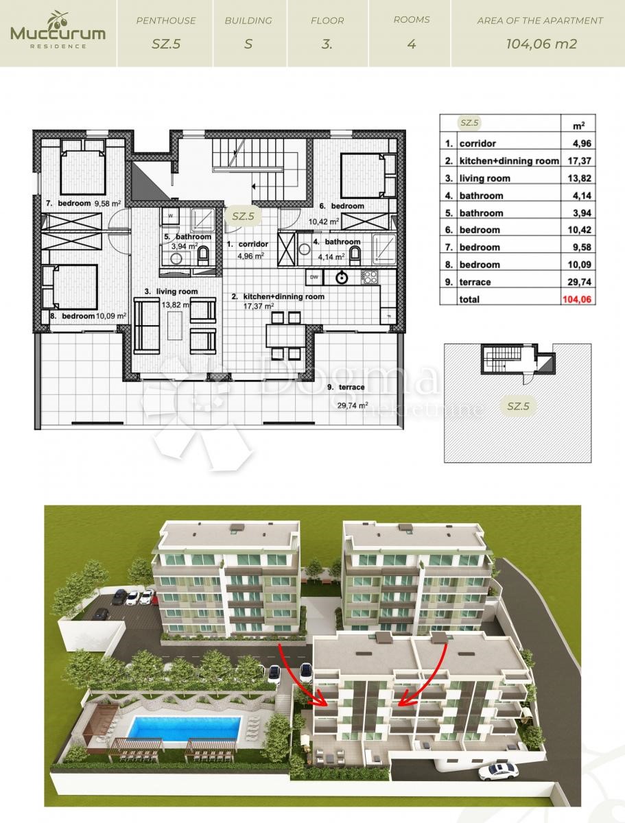 Stanovanje Makarska, 104,06m2