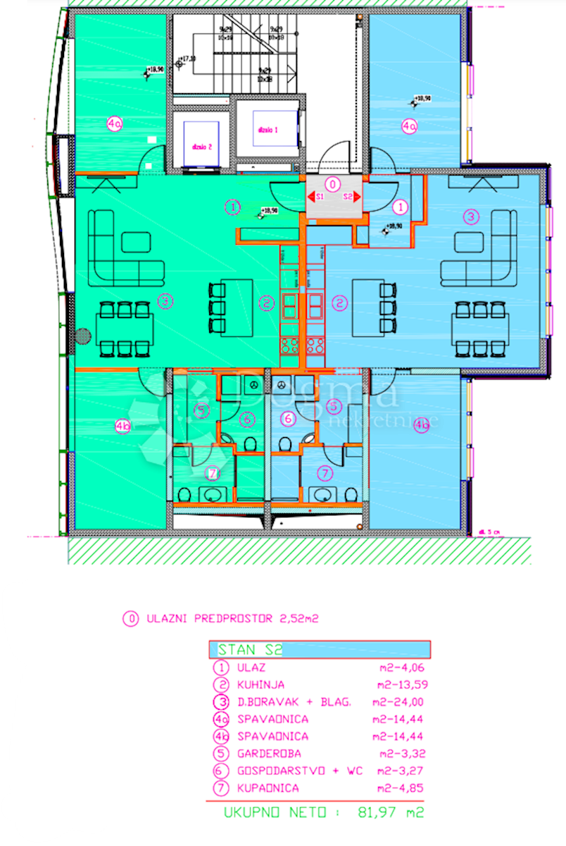 Stanovanje Centar, Varaždin, 82,25m2