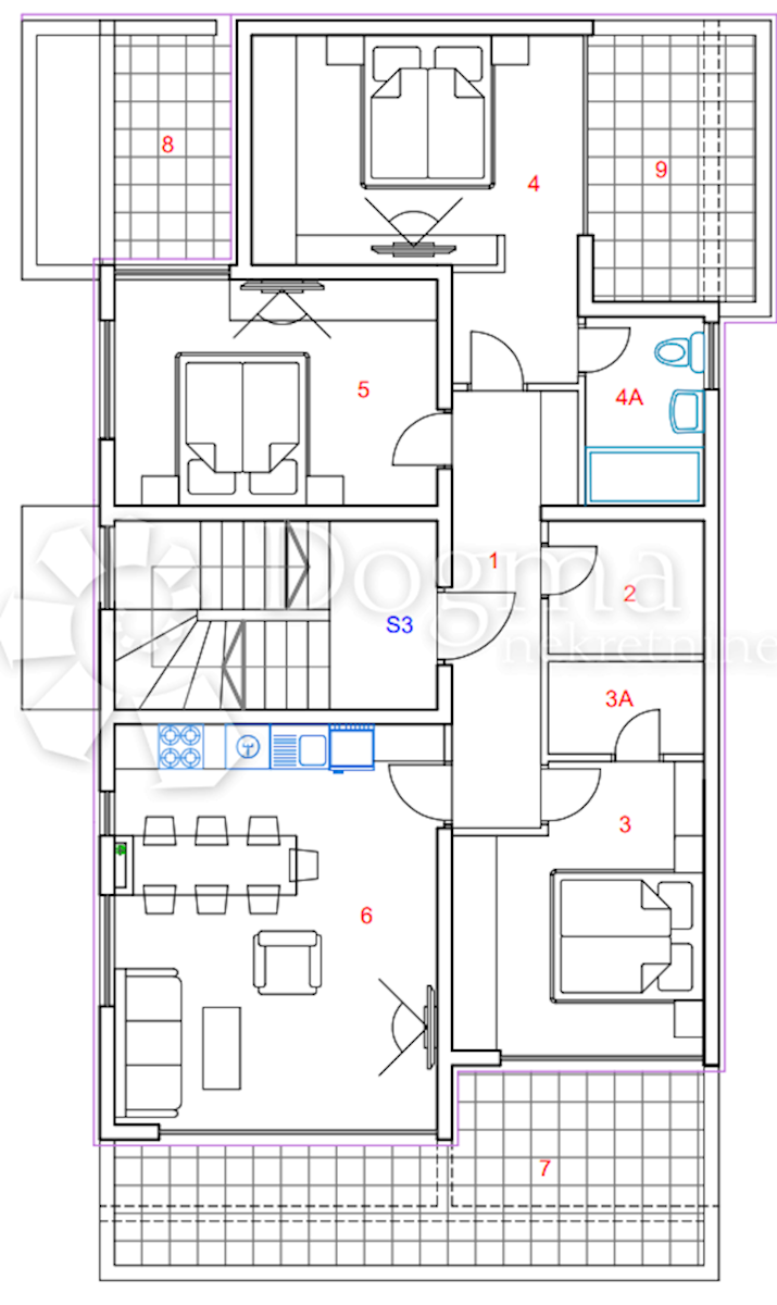 Stanovanje Novalja, 98,50m2