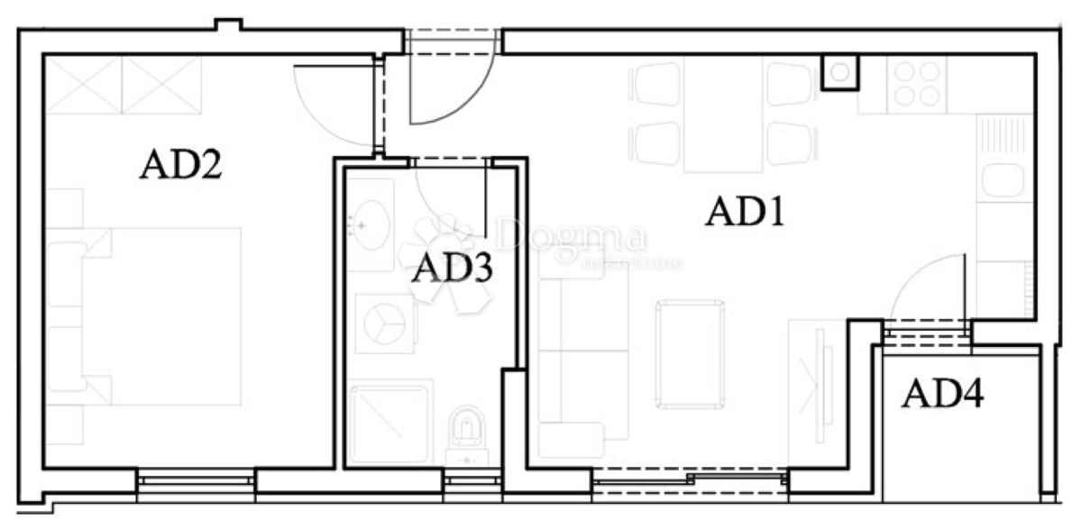 Stanovanje Štinjan, Pula, 49,28m2