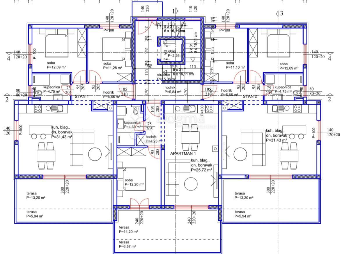 Apartma Turanj, Sveti Filip I Jakov, 62,17m2