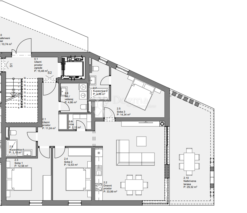 Stanovanje Tribunj, 75,01m2