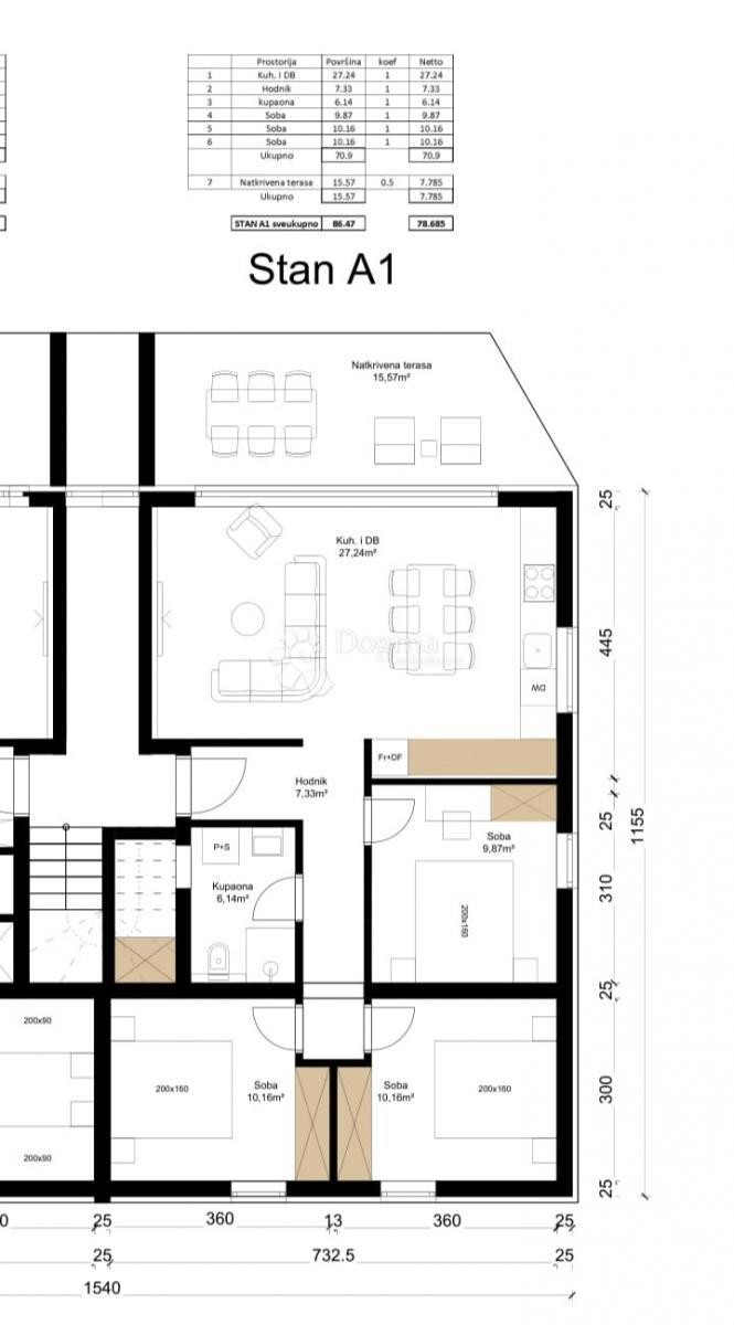 Stanovanje Poreč, 76,10m2