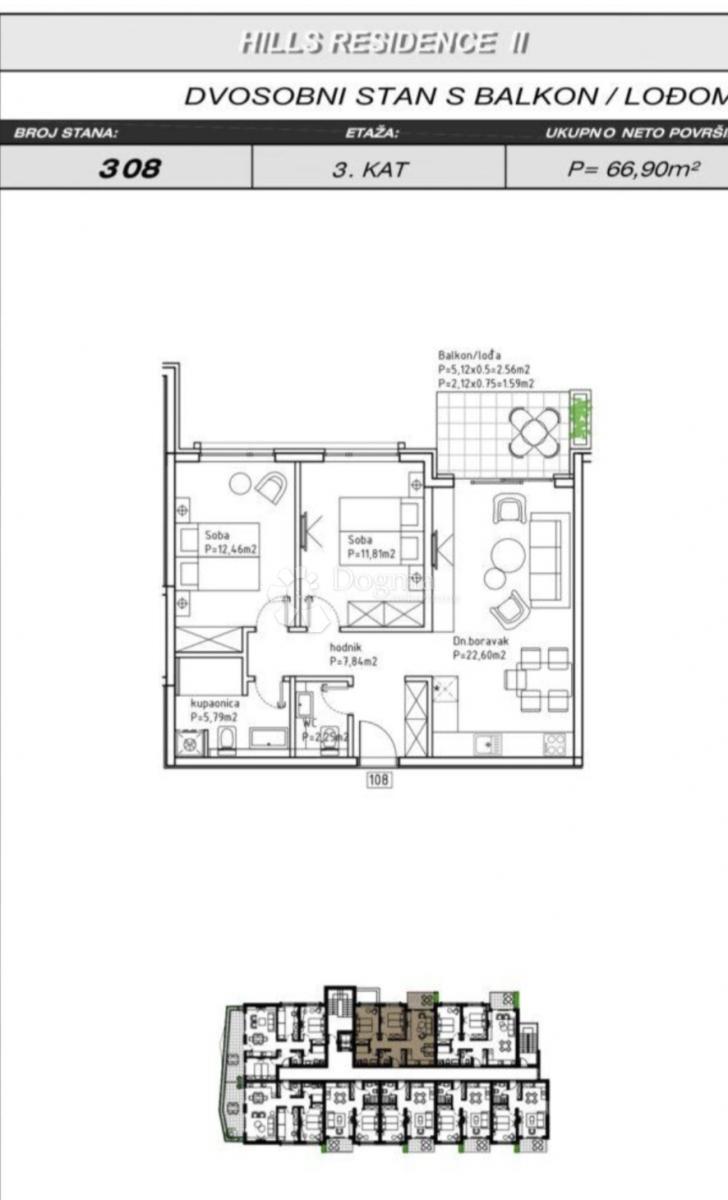 Stanovanje Makarska, 66,90m2