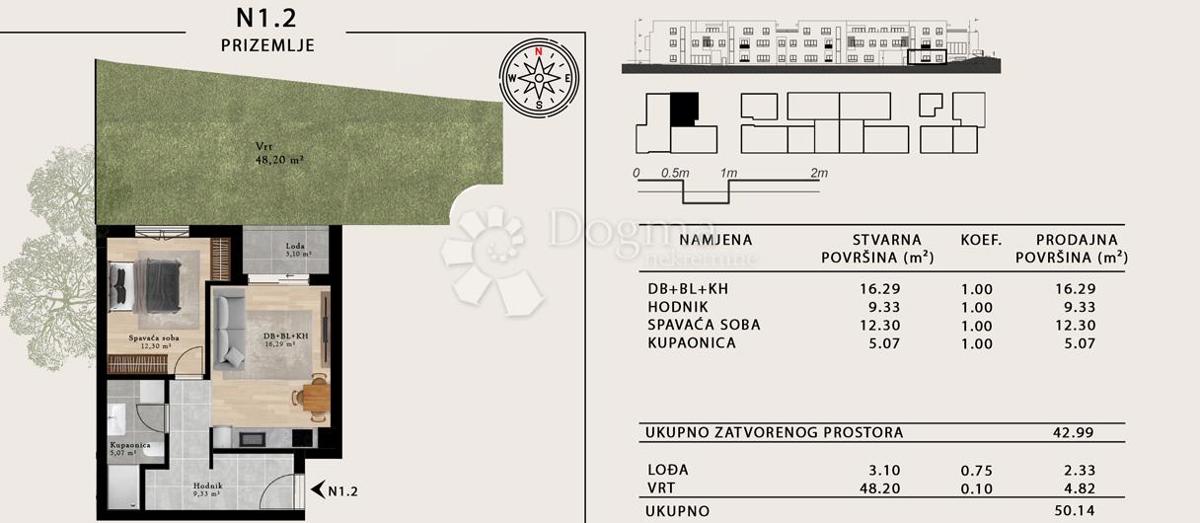 Stanovanje Sveta Klara, Novi Zagreb - Zapad, 48,28m2