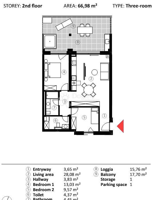 Stanovanje Umag, 66,90m2
