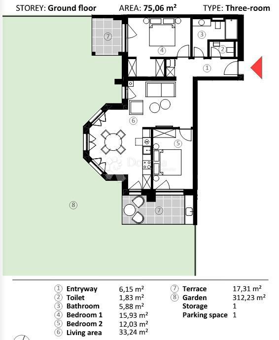 Stanovanje Umag, 66,90m2