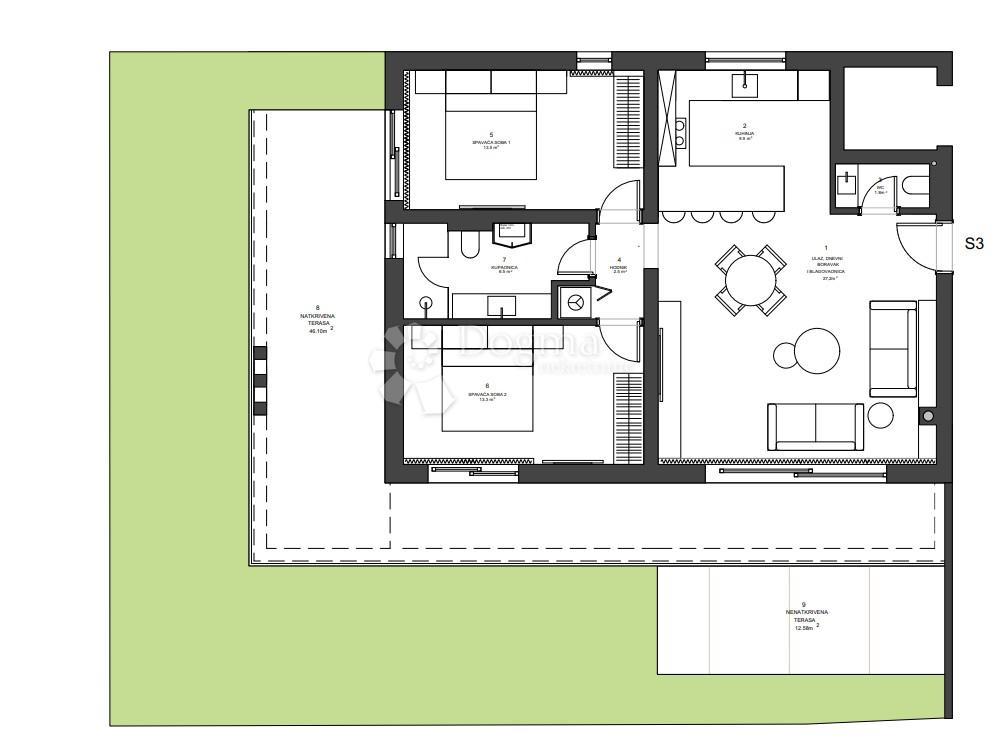 Stanovanje Zaton, Nin, 122,25m2