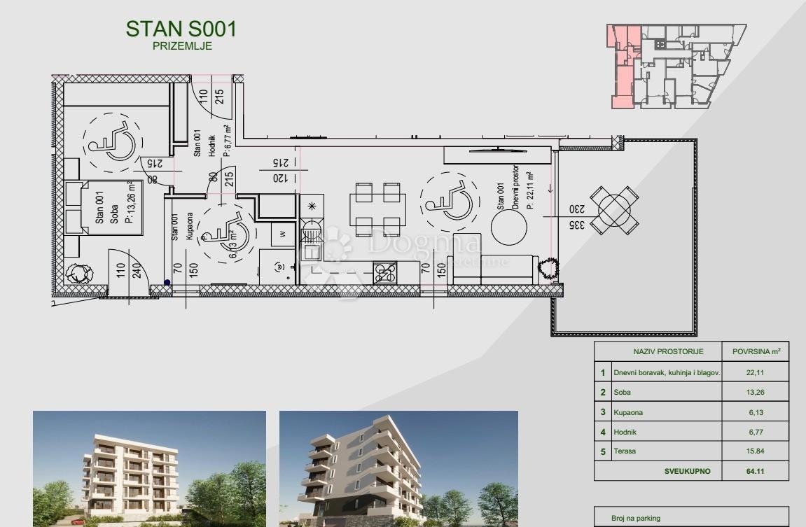 Stanovanje Zamet, Rijeka, 64,11m2
