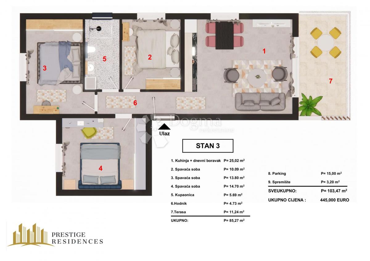 Stanovanje Brodarica, Šibenik - Okolica, 51,63m2