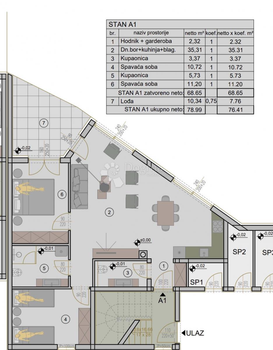 Stanovanje Valdebek, Pula, 78,99m2