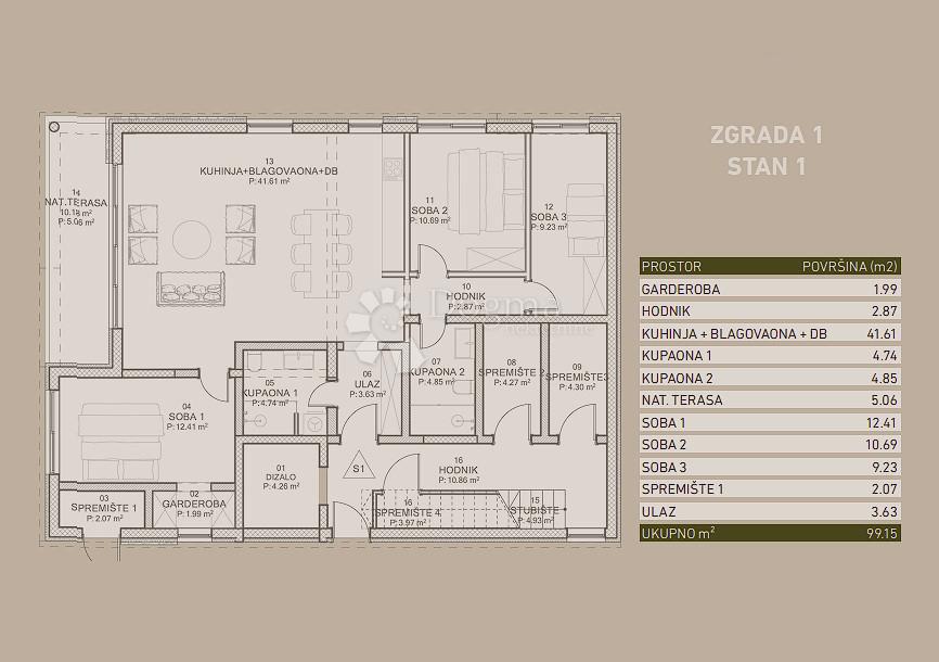 Stanovanje Poreč, 99m2