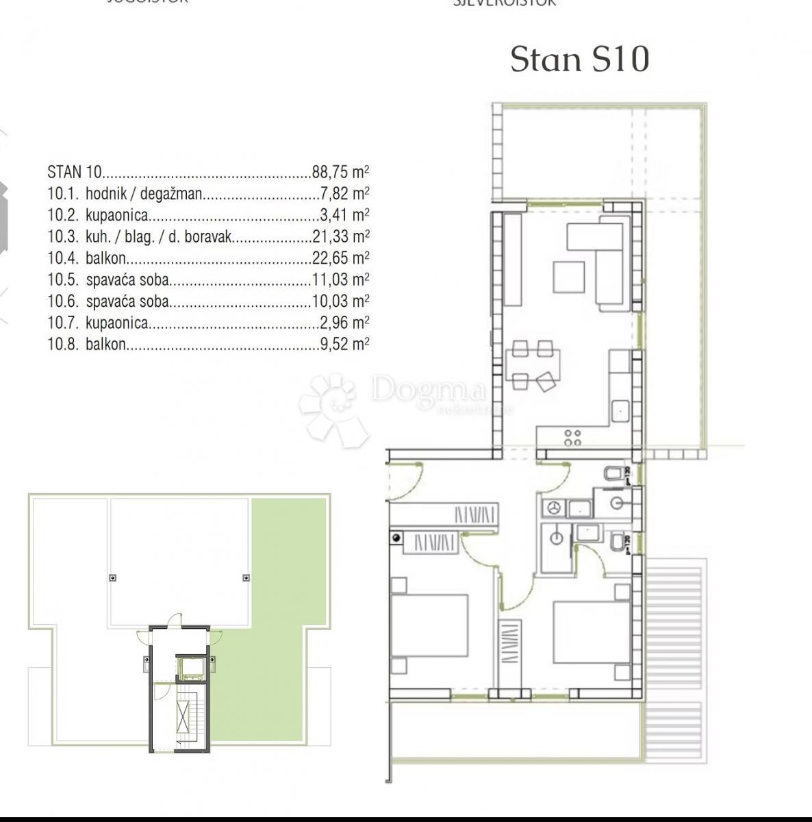 Stanovanje Grbe, Nin, Goranska, 88,75m2