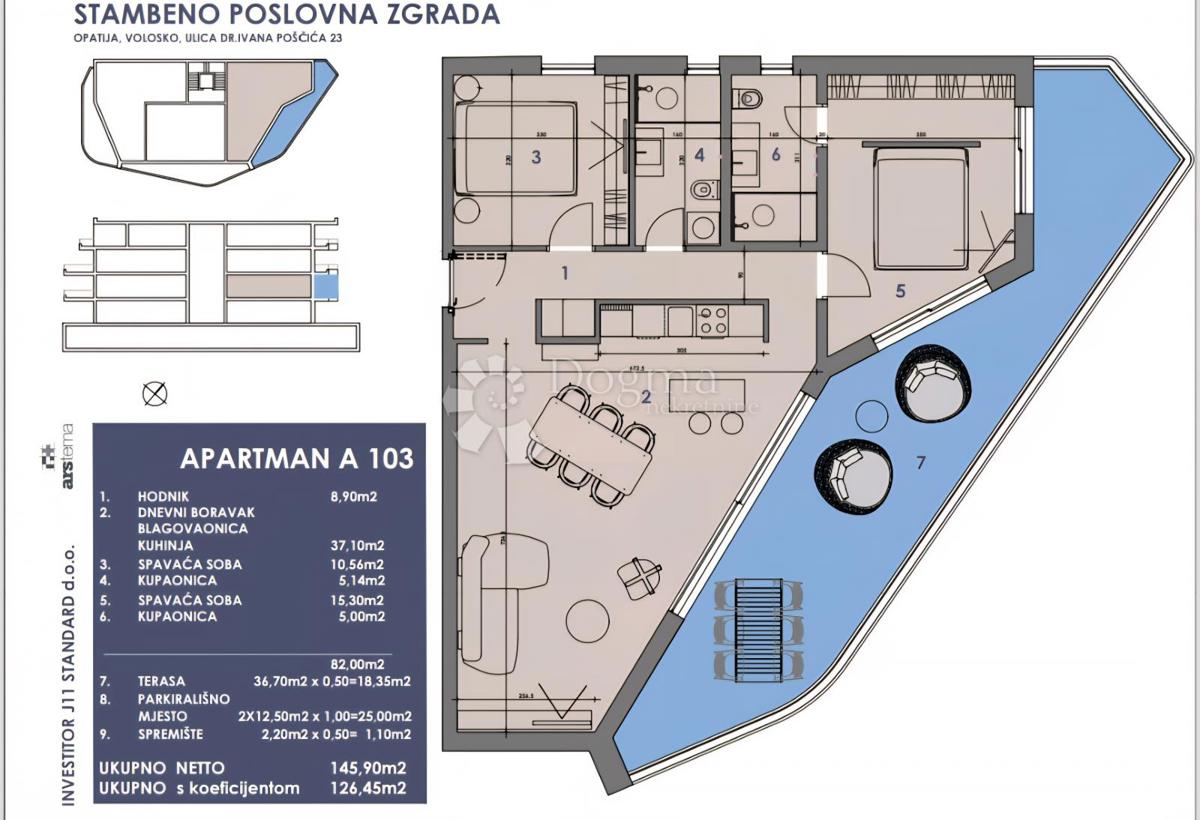 Stanovanje Volosko, Opatija, 109m2