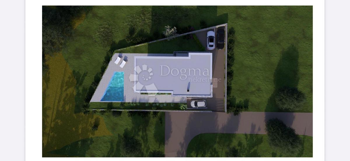 Gradbeno zemljišče 554 m² s projektom za moderno vilo z bazenom