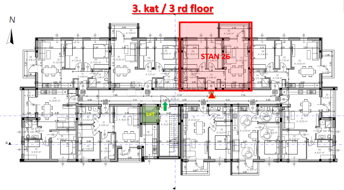 Stanovanje Monvidal, Pula, 54,96m2
