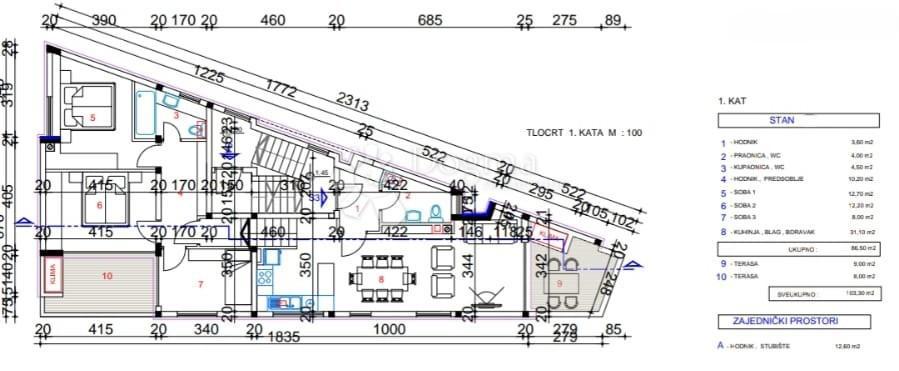 Stanovanje Brodarica, Zadar, 115,95m2