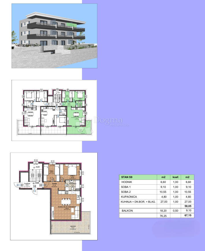 Stanovanje Promajna, Baška Voda, 67,15m2