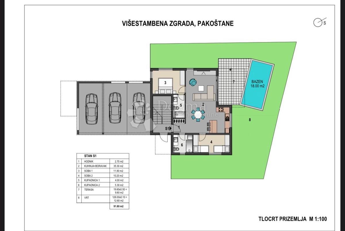 Stanovanje Pakoštane, 91,80m2