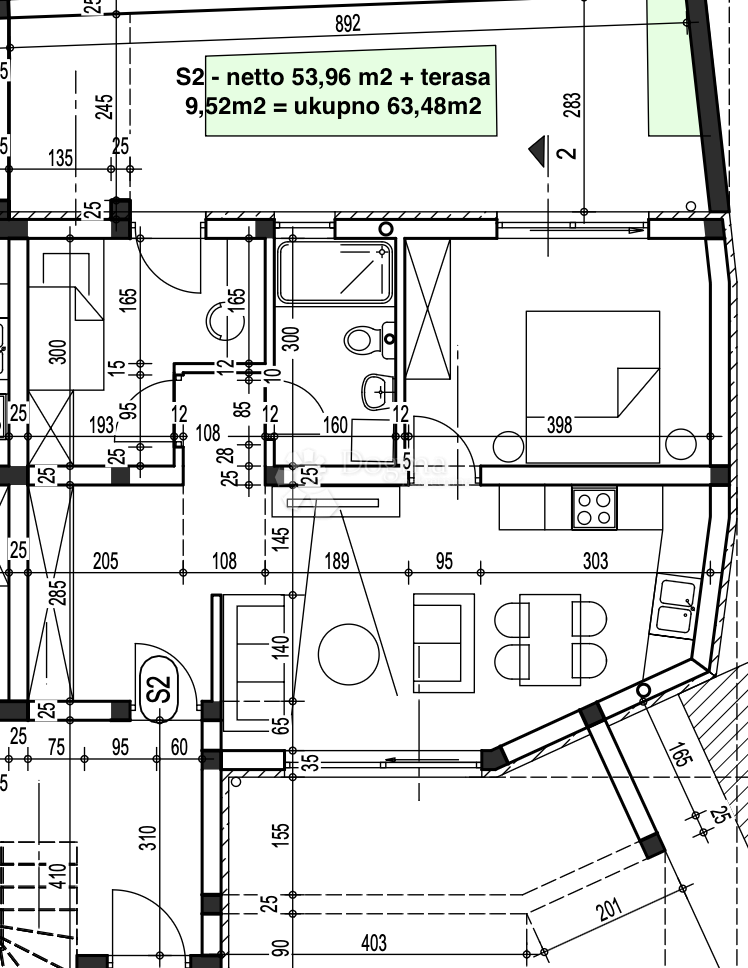 Stanovanje Ližnjan, 54m2