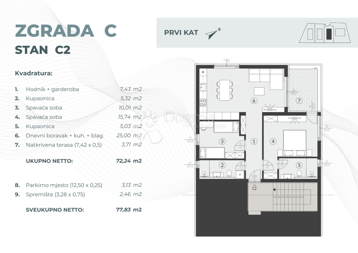 Stanovanje Fažana, 55,08m2