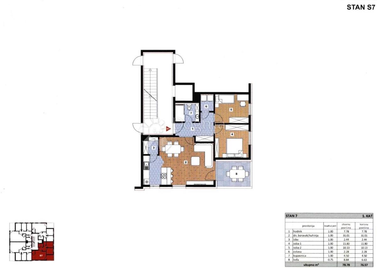 Stanovanje Sesvetska sela, Sesvete, 76,57m2