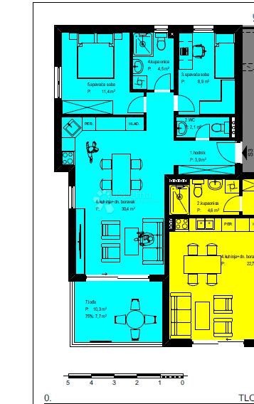 Stanovanje Crvene kuće, Zadar, 79,21m2