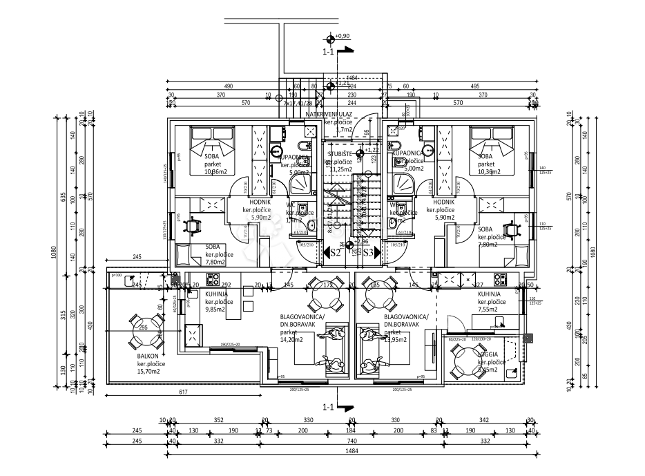 Stanovanje Podstrana, 62m2