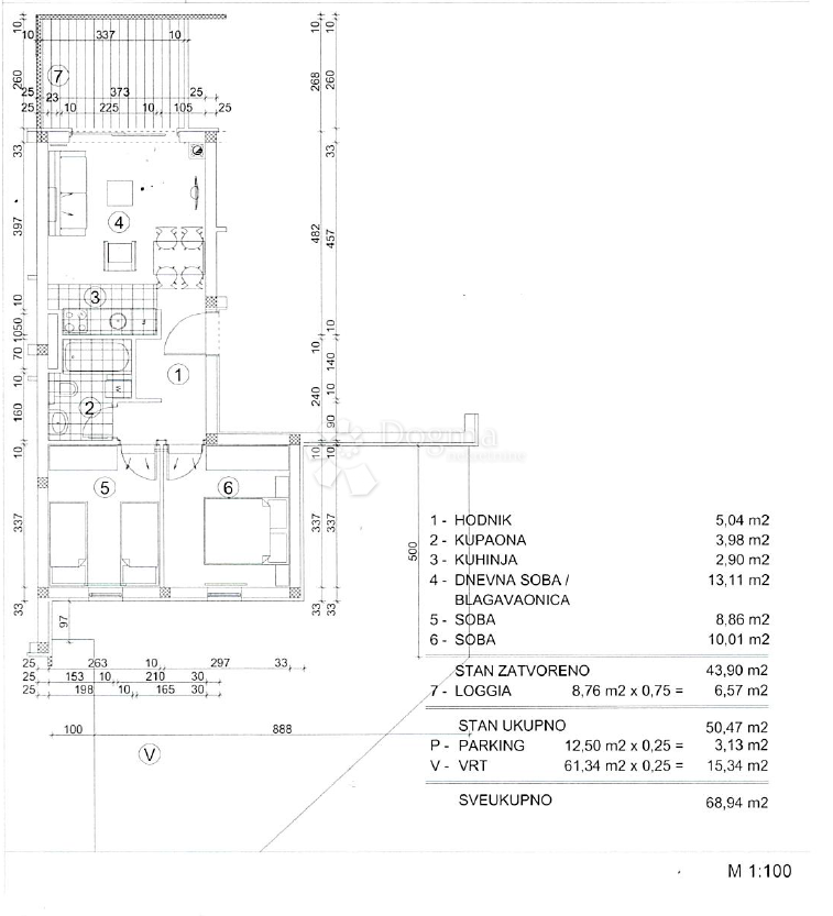 Stanovanje Lukovo, Senj, 68,94m2