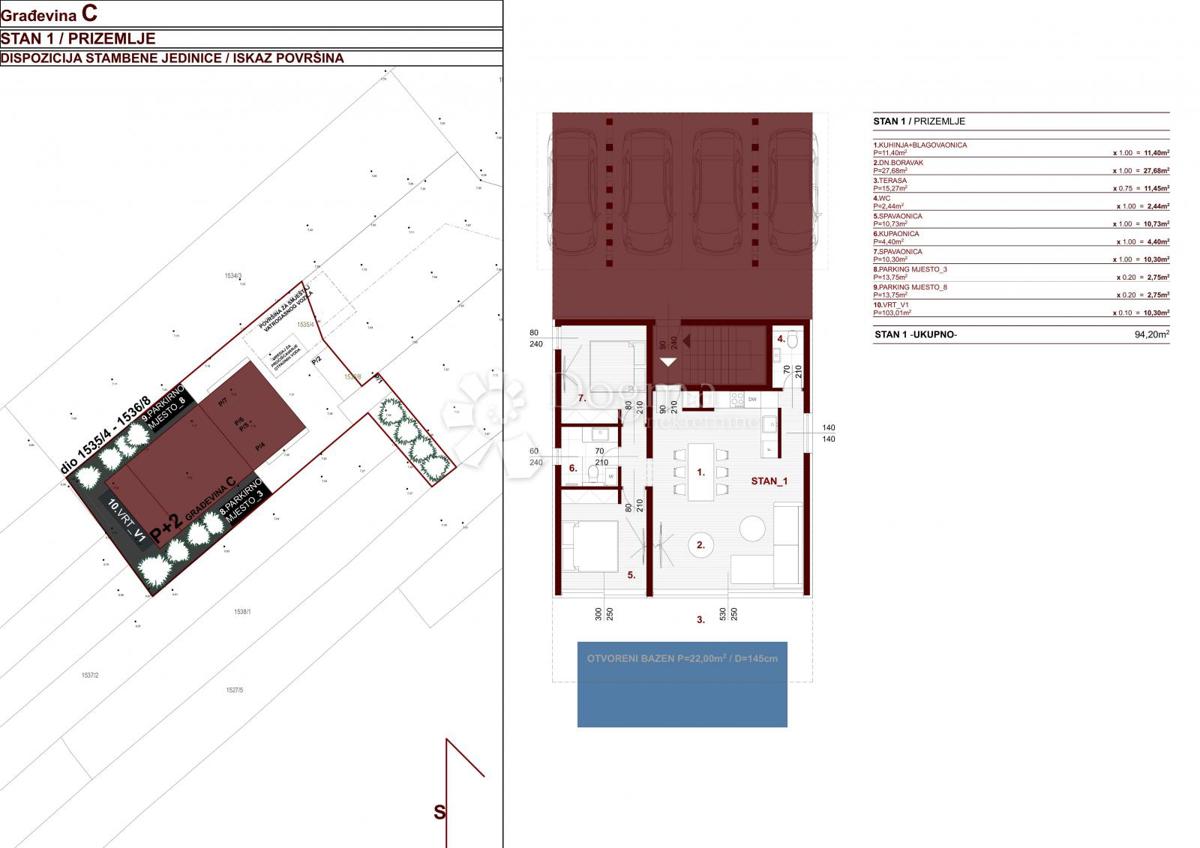 Stanovanje Bibinje, 94,20m2