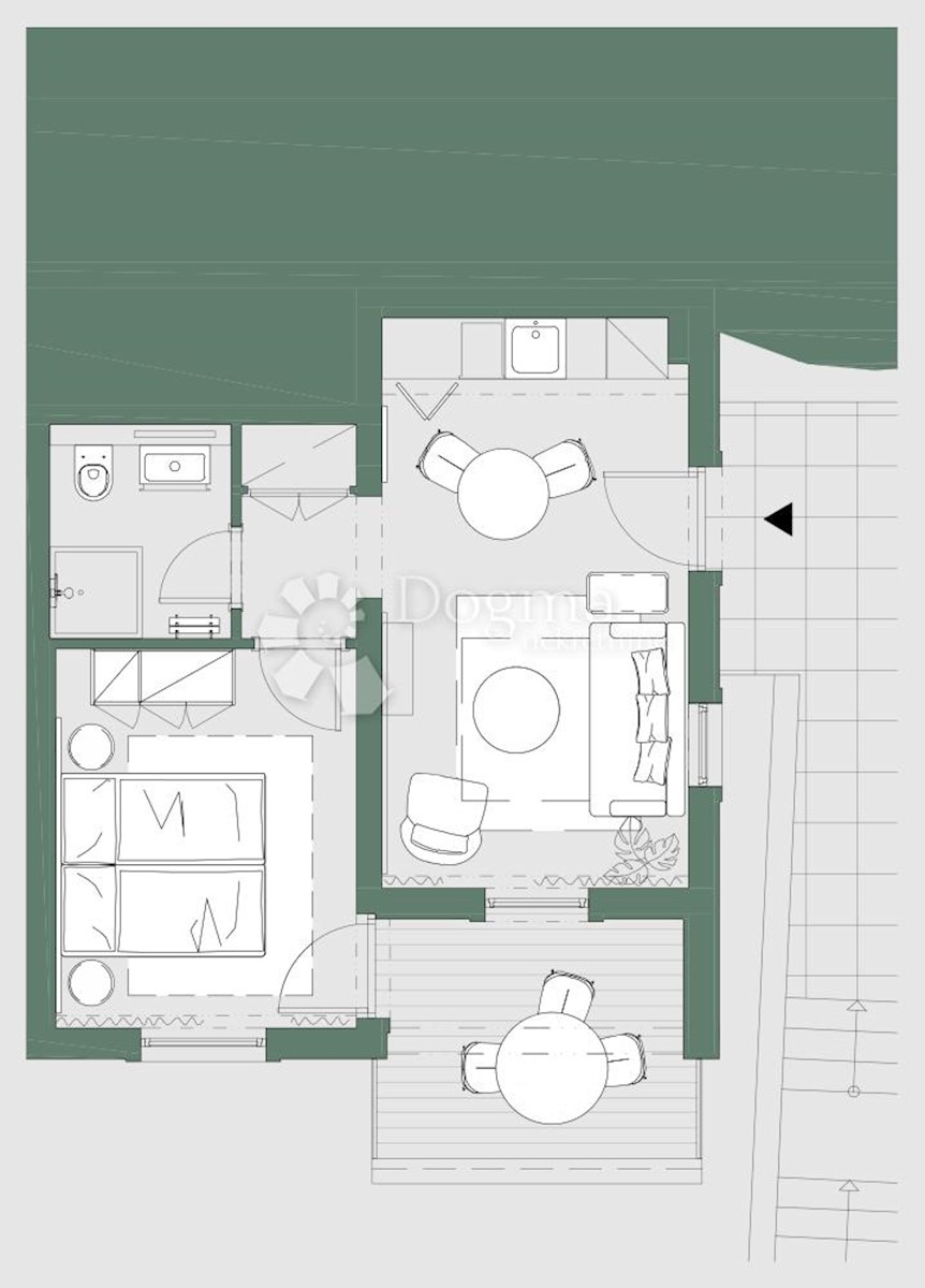 Apartma Kukljica, 40,50m2