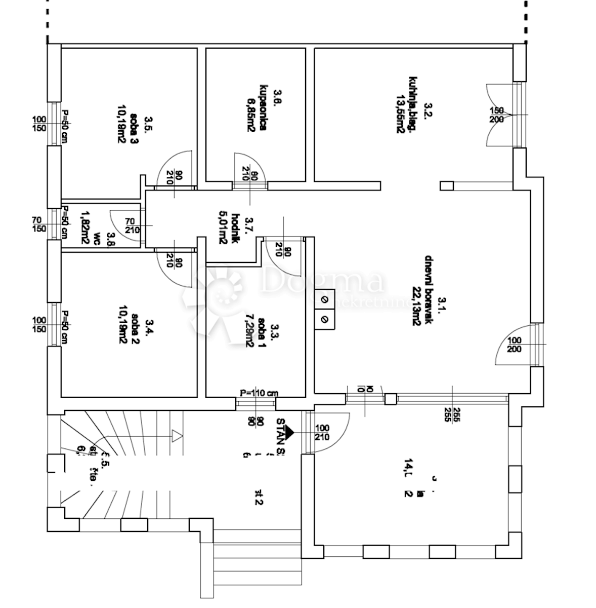 Apartma Tribunj, 91,31m2