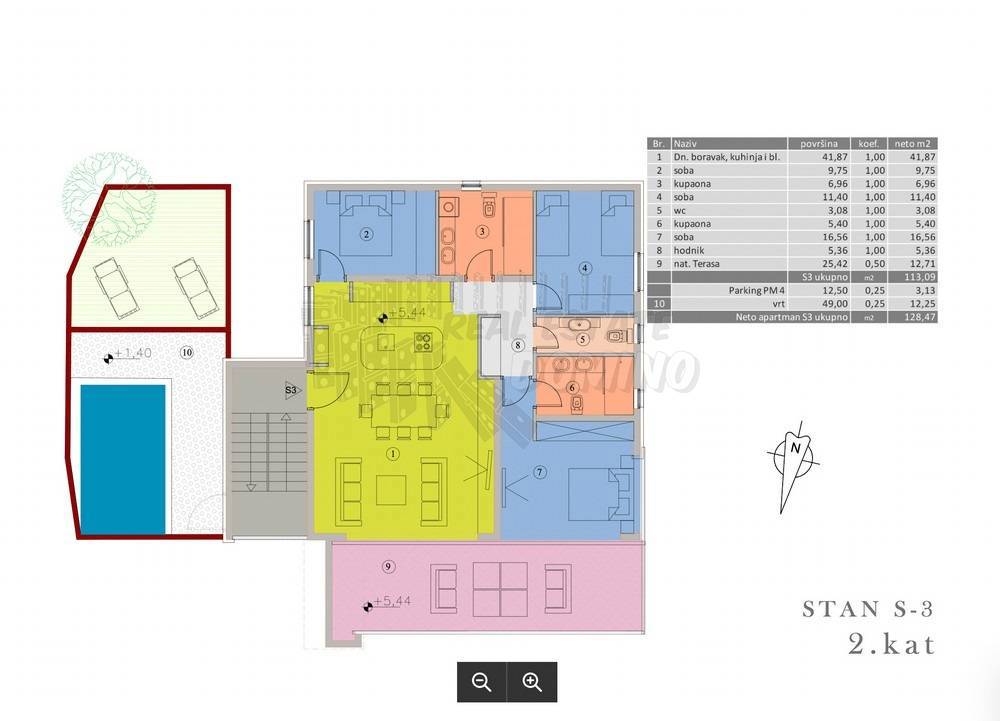 Apartma Malinska, Malinska-Dubašnica, 128m2