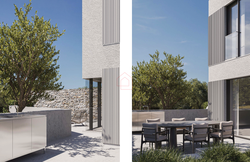 LUKSUZNA GRADNJA - NOVOGRADNJA - dvoetažni trosobni stan blizu plaže Podvrške s bazenom