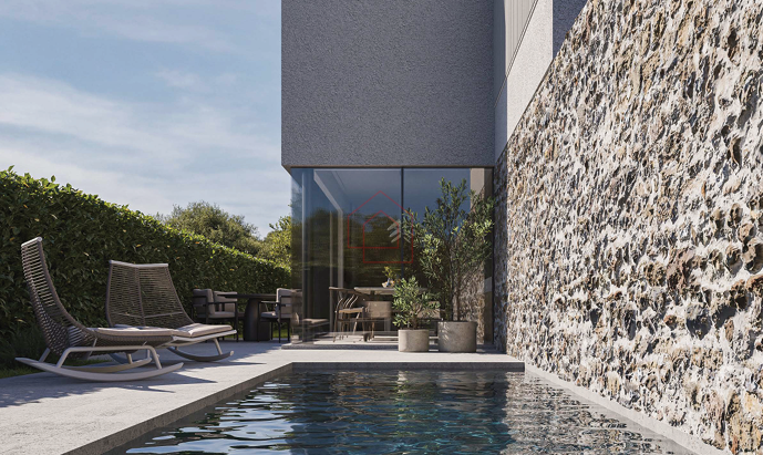 LUKSUZNA GRADNJA - NOVOGRADNJA - dvoetažni trosobni stan blizu plaže Podvrške s bazenom