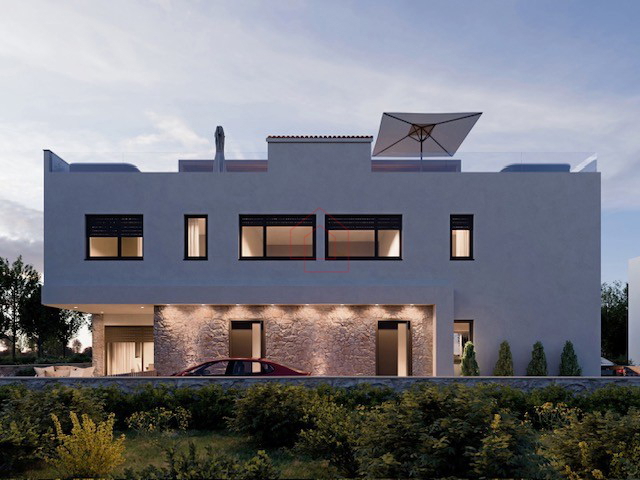 Dvoetažno stanovanje v dvojni hiši s strešno teraso - novogradnja (v gradnji)