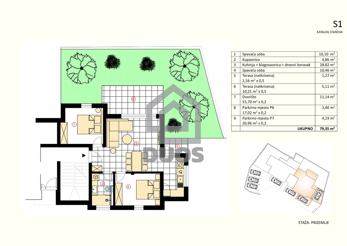 Novogradnja 2025 - Čudovito stanovanje z dvema spalnicama in vrtom velikosti 79,35 m2