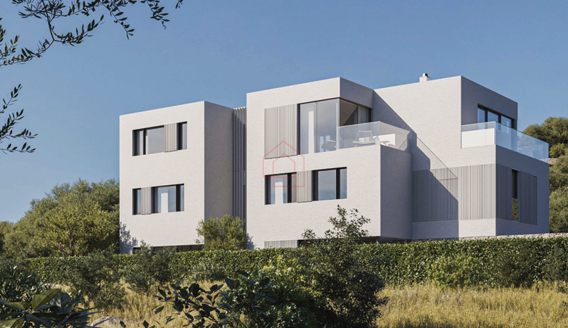 LUKSUZNA GRADNJA - NOVOGRADNJA - dvoetažni trosobni stan blizu plaže Podvrške s bazenom