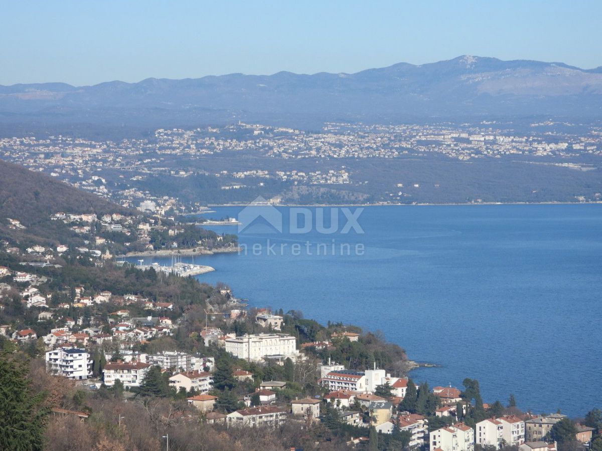 OPATIJA, LOVRAN, LIGANJ - zemljišče 1250m2 s pogledom na morje za stanovanjsko gradnjo - stanovanja / apartmaji / družinska hiša / vila / za najem hiš z bazenom / počitniška hiša z bazenom