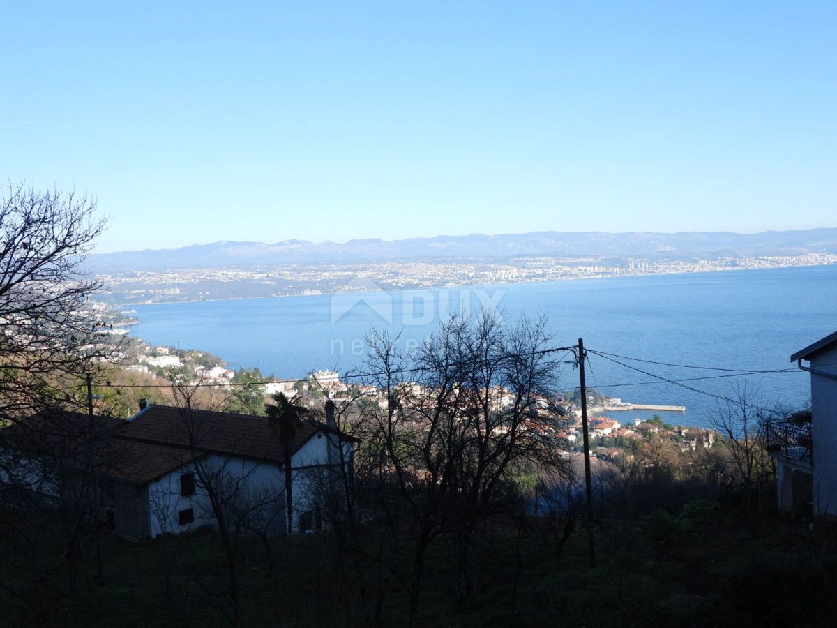 OPATIJA, LOVRAN, LIGANJ - zemljišče 1250m2 s pogledom na morje za stanovanjsko gradnjo - stanovanja / apartmaji / družinska hiša / vila / za najem hiš z bazenom / počitniška hiša z bazenom