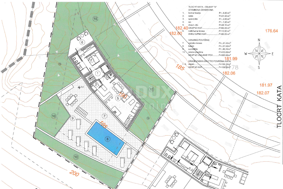 OPATIJA, LOVRAN, LIGANJ - zemljišče 1250m2 s pogledom na morje za stanovanjsko gradnjo - stanovanja / apartmaji / družinska hiša / vila / za najem hiš z bazenom / počitniška hiša z bazenom