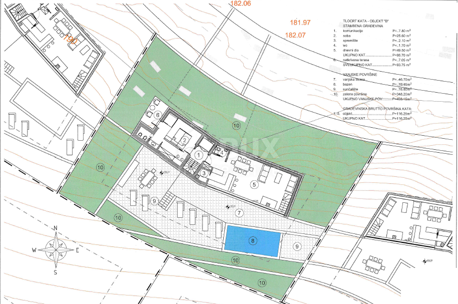 OPATIJA, LOVRAN, LIGANJ - zemljišče 1250m2 s pogledom na morje za stanovanjsko gradnjo - stanovanja / apartmaji / družinska hiša / vila / za najem hiš z bazenom / počitniška hiša z bazenom