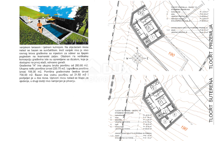 OPATIJA, LOVRAN, LIGANJ - zemljišče 1250m2 s pogledom na morje za stanovanjsko gradnjo - stanovanja / apartmaji / družinska hiša / vila / za najem hiš z bazenom / počitniška hiša z bazenom