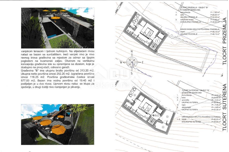 OPATIJA, LOVRAN, LIGANJ - zemljišče 1250m2 s pogledom na morje za stanovanjsko gradnjo - stanovanja / apartmaji / družinska hiša / vila / za najem hiš z bazenom / počitniška hiša z bazenom