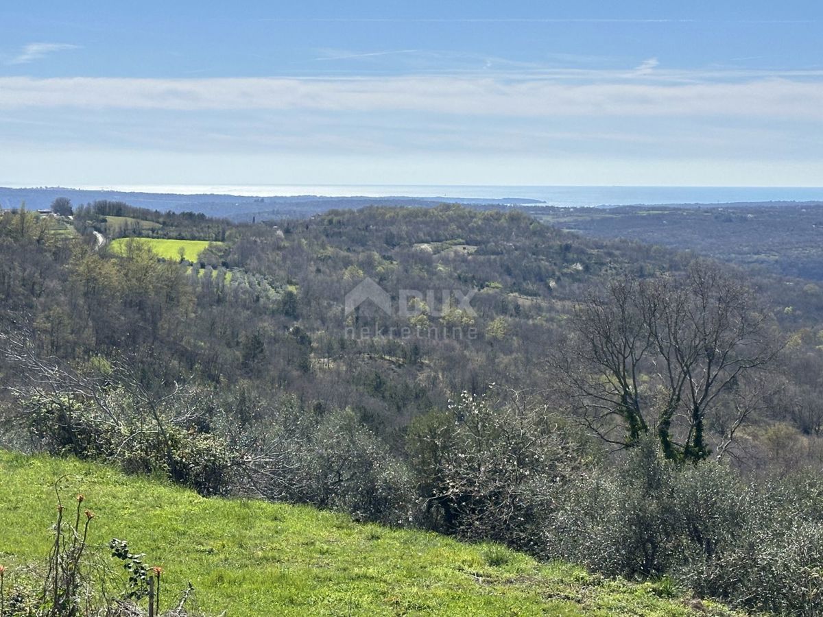 ISTRA, BUJE - Gradbeno zemljišče z odprtim pogledom na morje in gradbenim dovoljenjem