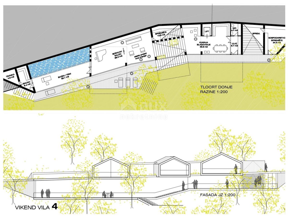 GORSKI KOTAR, FUŽINE - edinstven projekt v osrčju Gorskega kotarja, gradbeno zemljišče 1197 m2 s projektom za vilo, priložnost za investicijo!