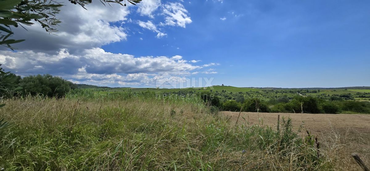 ISTRA, BUJE - Gradbeno zemljišče na robu gradbenega območja, panoramski razgled